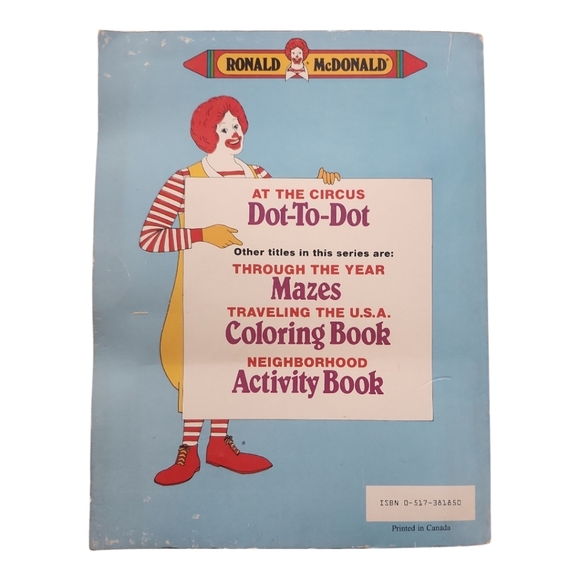VTG Ronald Mcdonald Mcdonalds Dot to Dot Coloring Book 1982 - Picture 2 of 7